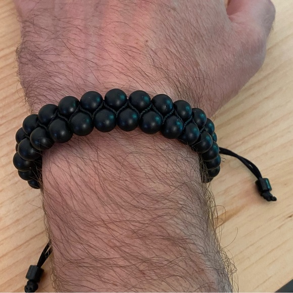 Authentic Handmade African Black Beaded Adjustable Unisex Bracelets - Picture 6 of 7